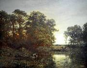 Charles Francois Daubigny Landscape with a pond oil painting reproduction